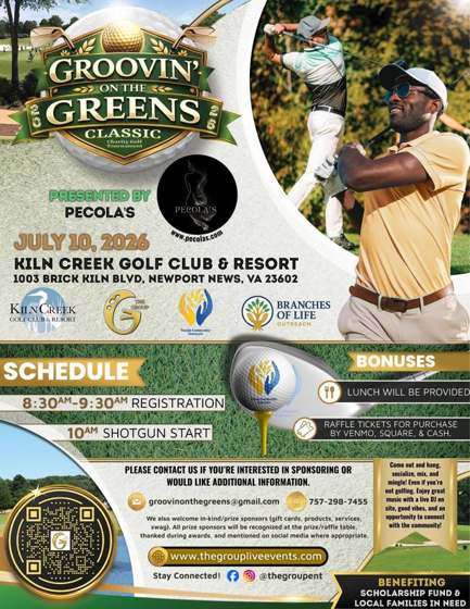 Groovin on the Greens charity golf tournament flyer